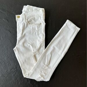 Frame White Denim Skinny Jeans - Le Skinny de Jeanne
